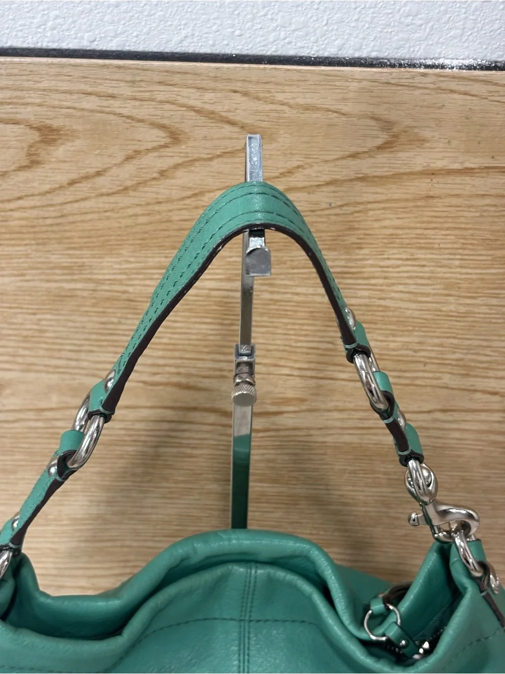 Coach Vintage MEDIUM Carly Green Leather Shoulder Bag